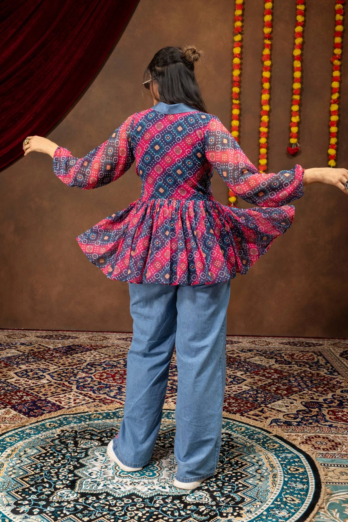 Multicolor Embroidered Coord Set Back View Kalyanja KC15