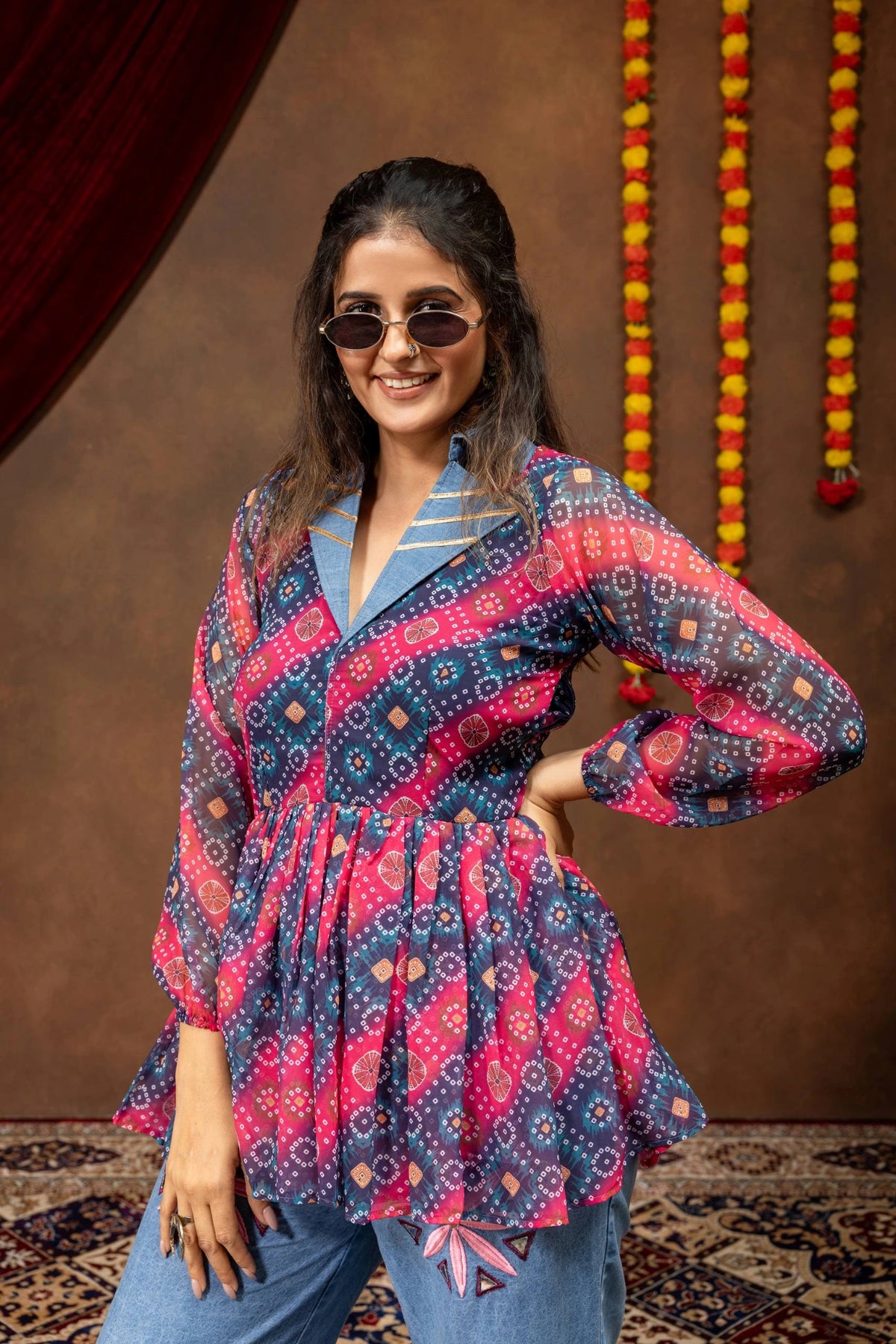 Multicolor Embroidered Kediya Coord Set Full Length Model Kalyanja KC15