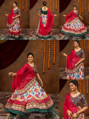 Multicolor Embroidered Lehenga – collection collage all angles – KL187 – Kalyanja