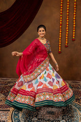 Multicolor Embroidered Lehenga – dancing front action – KL187 – Kalyanja