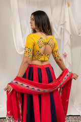 Embroidered Mirror Work choli back open cutout detail – Kalyanja KL163