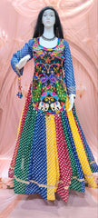 Gamthi Mirror Work Navratri Lehenga Close Up Detail - Kalyanja KL192