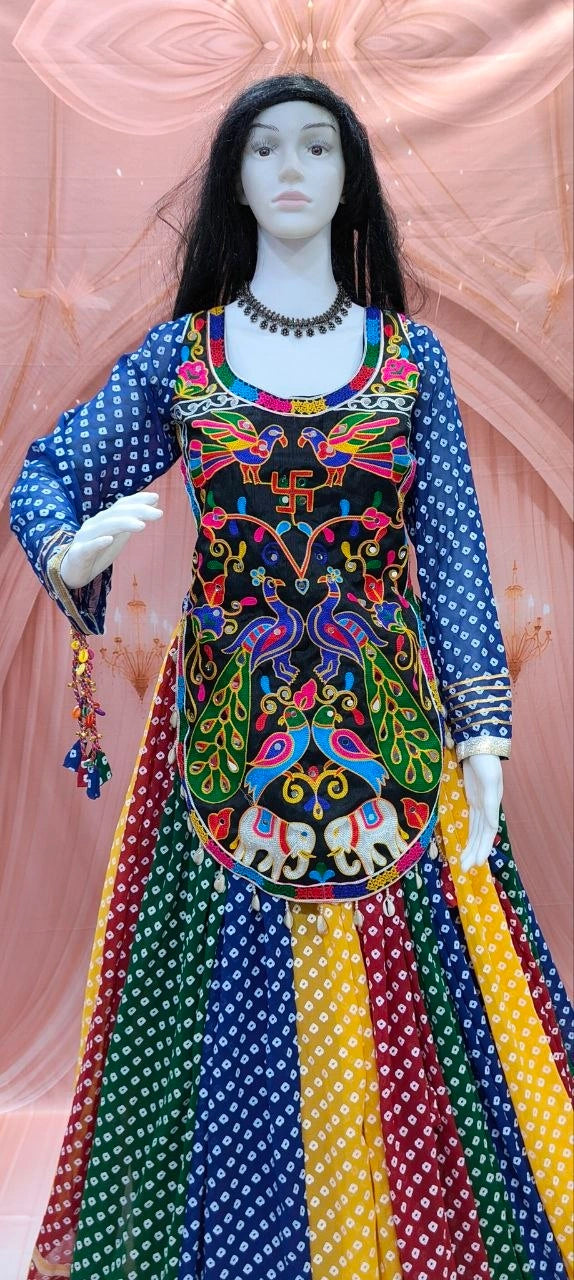 Multicolor Gamthi Kedi Lehenga Festive Styling - Kalyanja KL192
