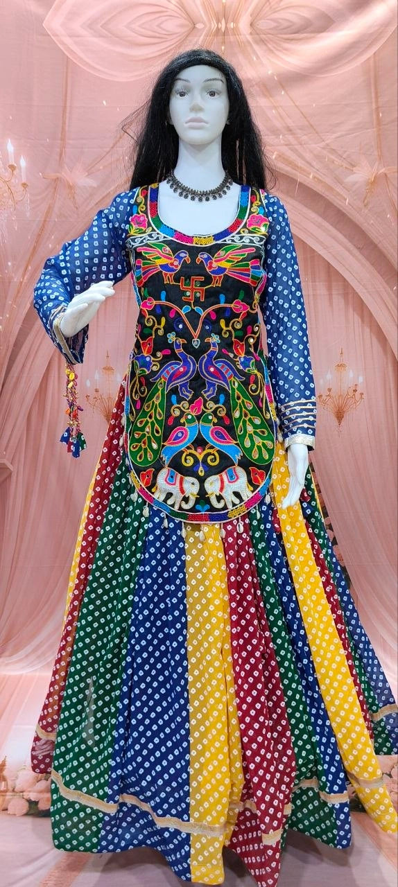 Gamthi Embroidered Choli Lehenga Mannequin Display - Kalyanja KL192