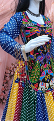 Multicolor Bandhani Panel Lehenga with Gamthi Choli - Kalyanja KL192