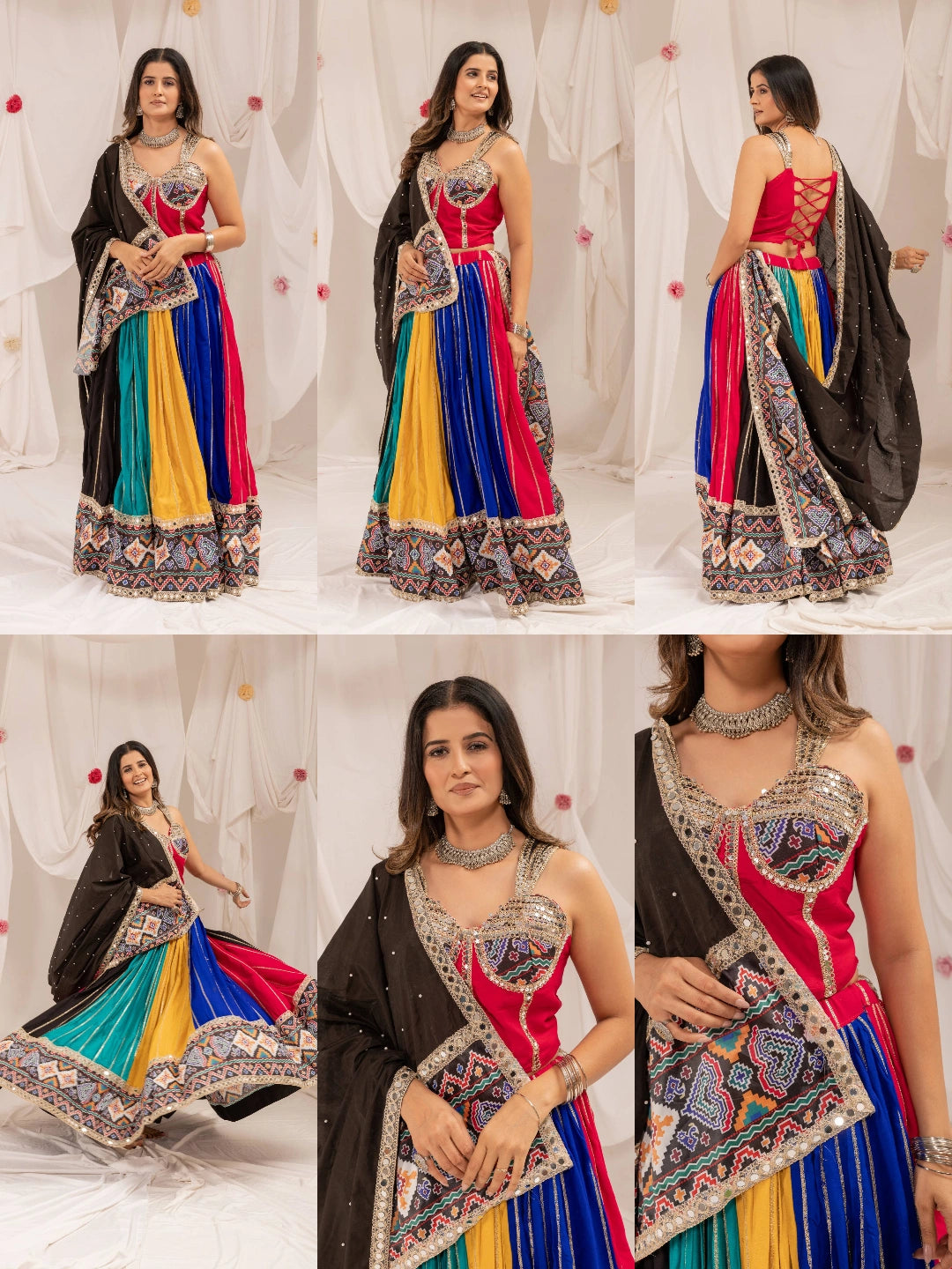 Multicolor Patola Print Mirror Work Lehenga KL206 – collection collage