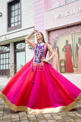 Multicolor Thread Embroidered Lehenga – full flair twirling view – KL186 – Kalyanja
