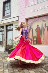 Multicolor Thread Embroidered Lehenga – garba twirling action – KL186 – Kalyanja