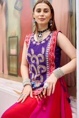 Multicolor Thread Embroidered Lehenga – choli embroidery close-up – KL186 – Kalyanja