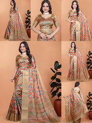 Multicolor Zari Weaving Saree Multiple Views Collage Kalyanja KS385