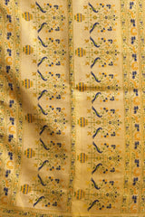 Mustard Yellow Jacquard Saree back drape – KS380