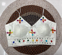 Off White Kodi with Mirror Work Blouse – Garba, Navratri