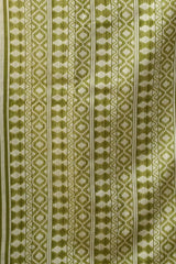 Olive Green Jacquard Weaving Saree – Back Drape View KS365