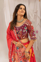 Kutchi Embroidered Choli Mirror Work Close Up KL175
