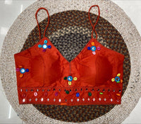 Orange Kodi with Mirror Work Blouse – Garba, Navratri