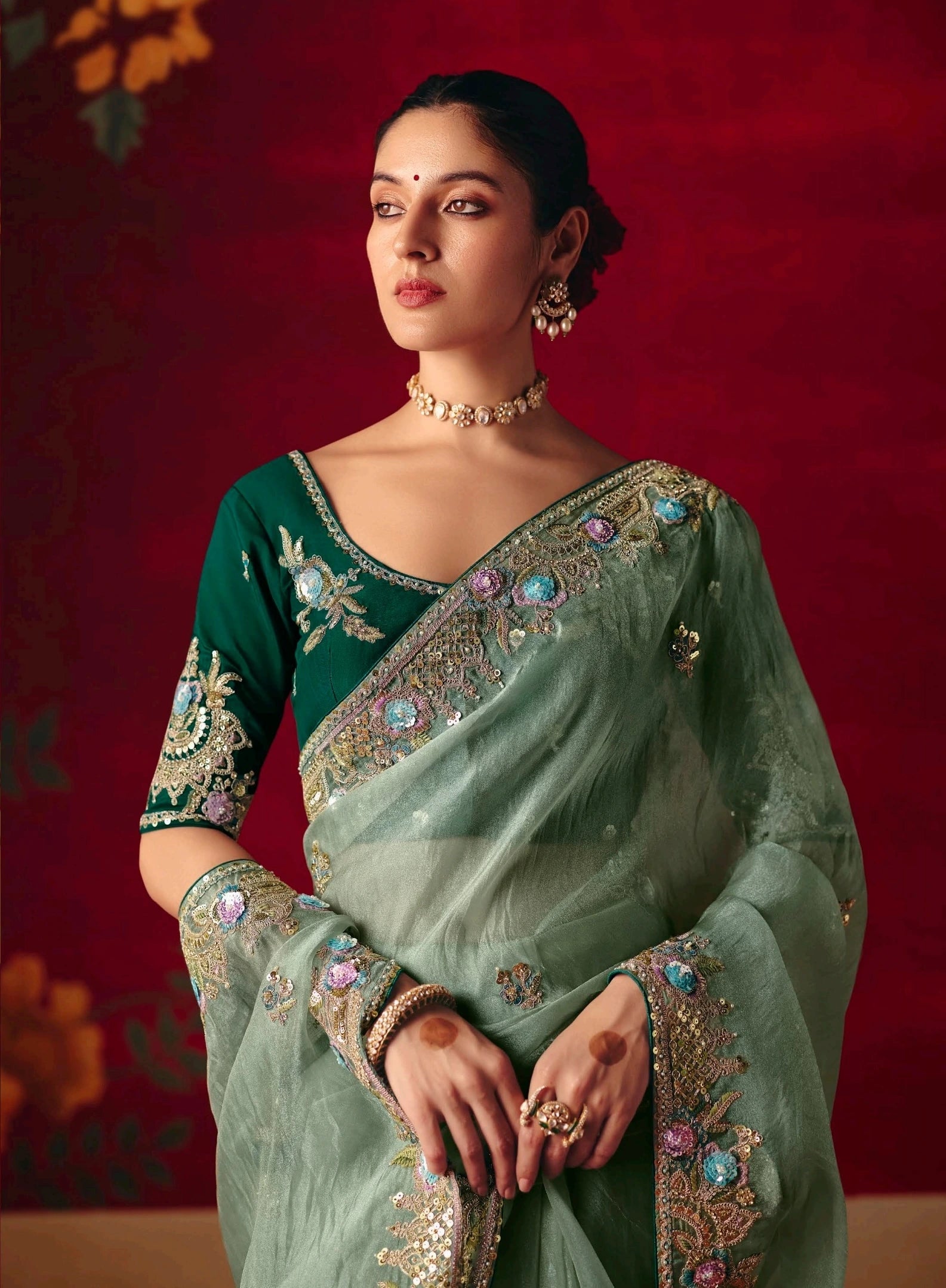 Aarika Embroidered Saree Kalyanja Fashion