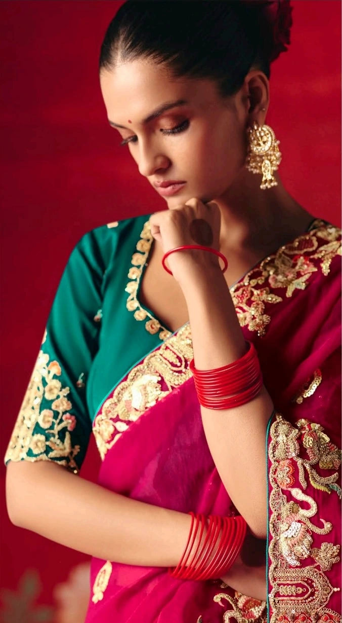 Shrika Embroidered Saree Kalyanja Fashion