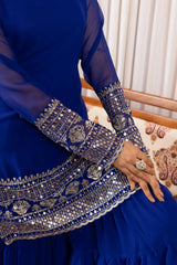 Blue Embroidery Georgette Suit