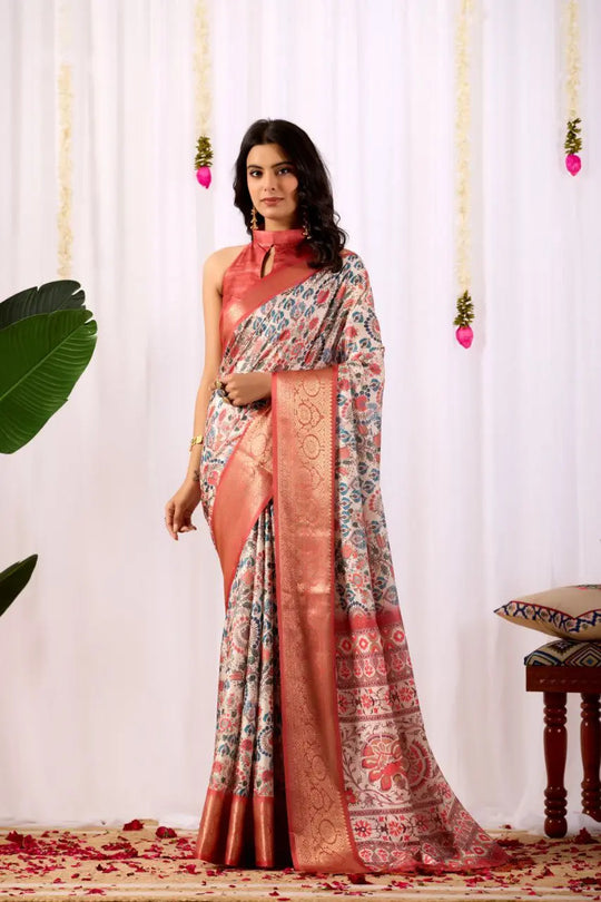 Aarohi Soft Lichi Silk Saree – Kalyanja
