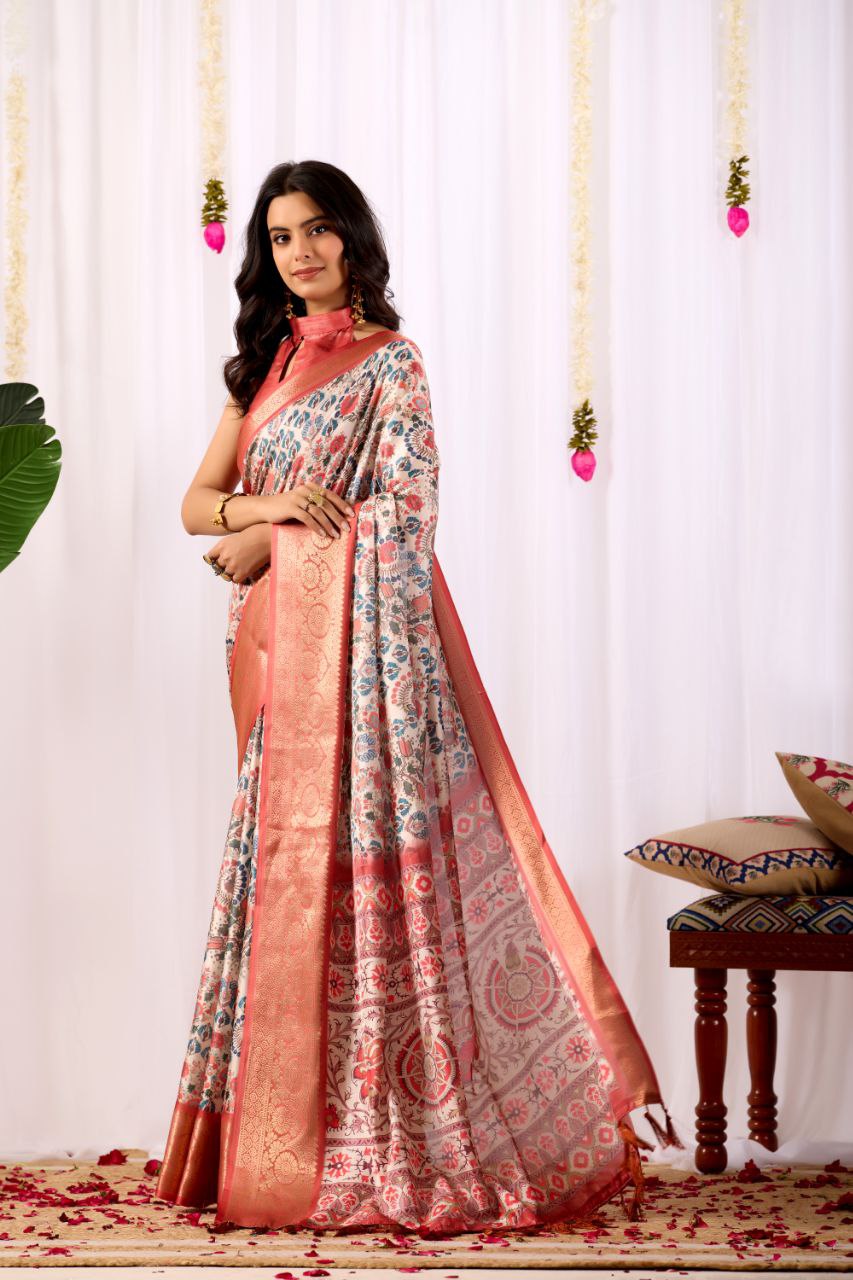 Aarohi Soft Lichi Silk Saree – Kalyanja
