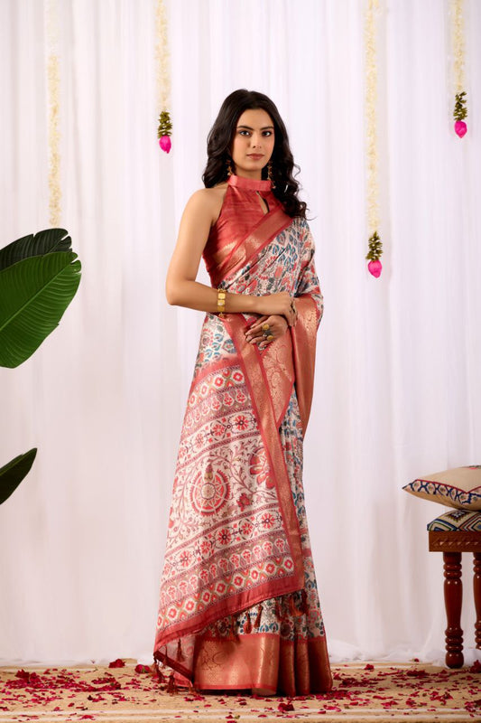Aarohi Soft Lichi Silk Saree