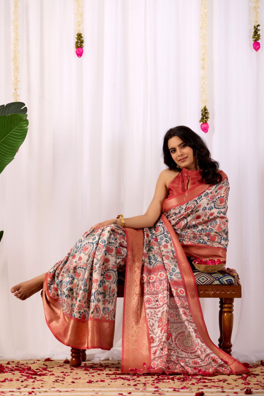Aarohi Soft Lichi Silk Saree - kalyanja