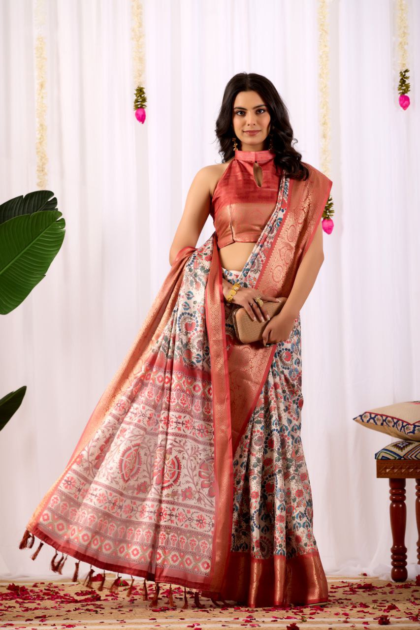 Aarohi Soft Lichi Silk Saree – Kalyanja
