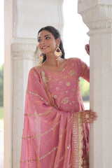 Light Pink Sequins & Zari Embroidered Work Fendy Suit - kalyanja