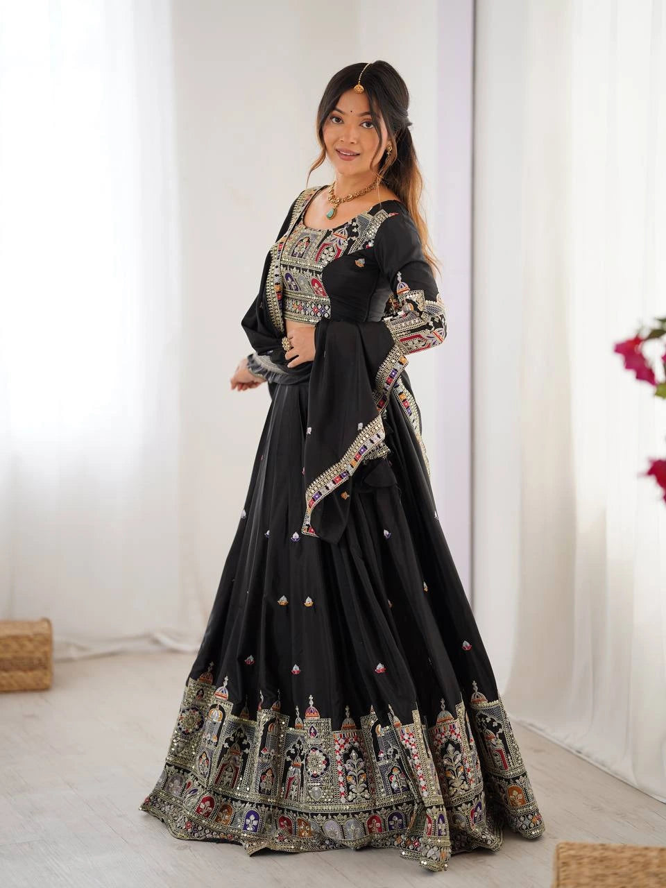 Alina Multi Thread & Sequin Lehenga - kalyanja