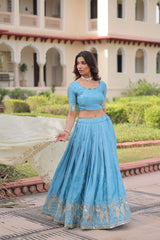 Niharika Zari Embroidery Sequins Lehenga