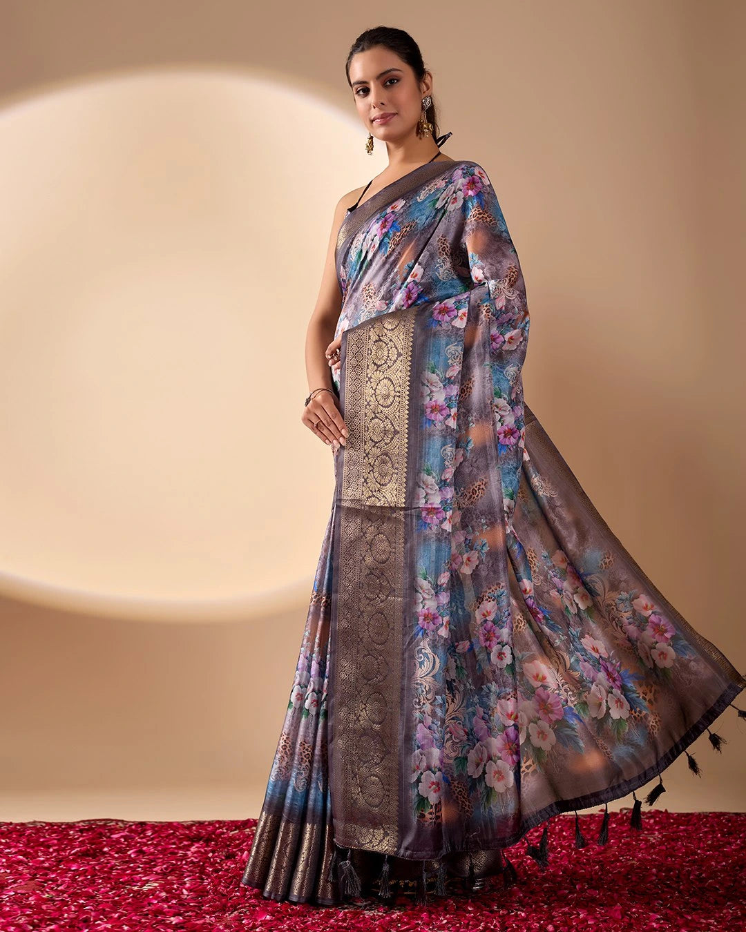 Padmawati Floral Lichi Silk Saree – Kalyanja
