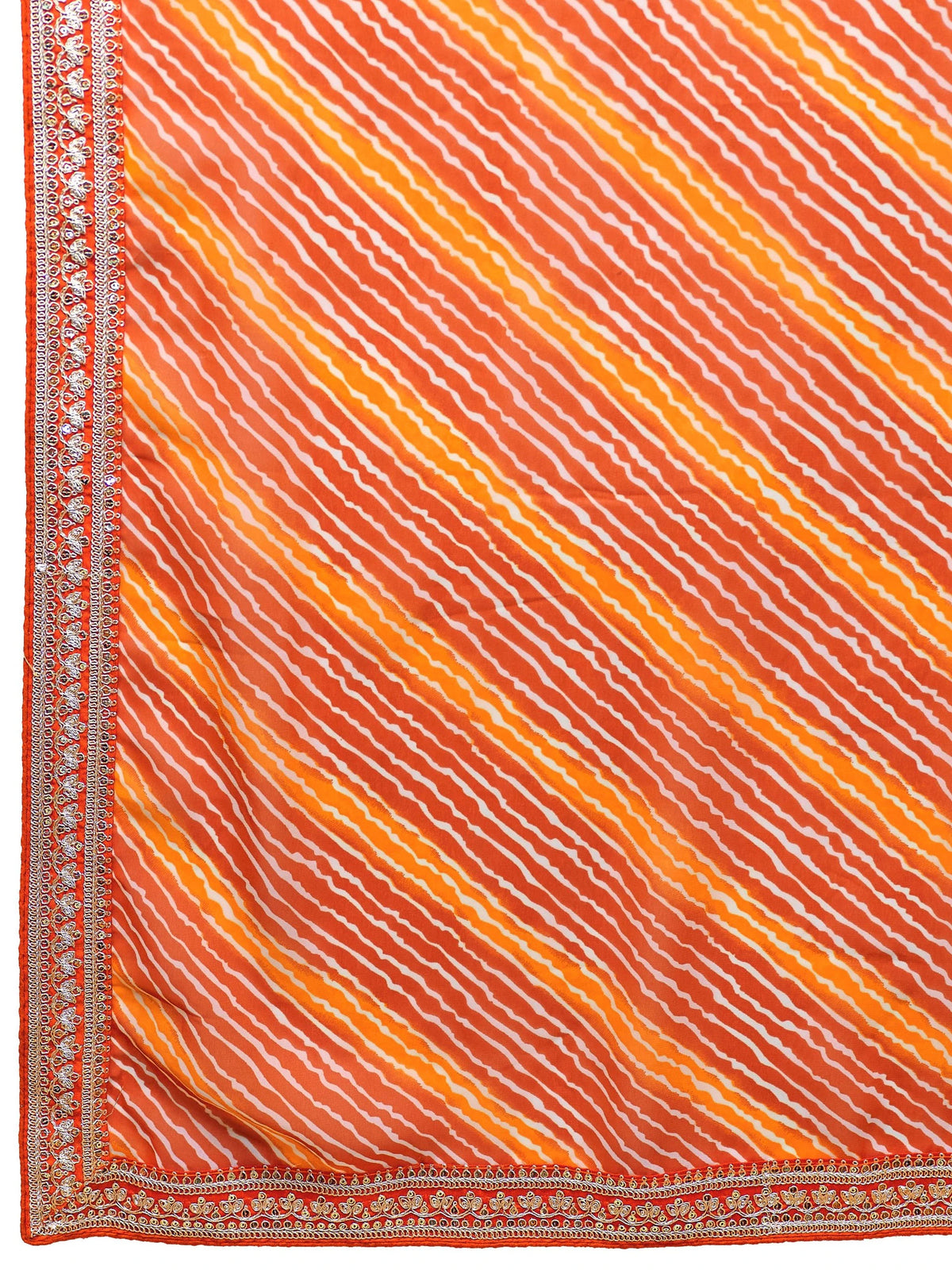 Orange Bandhej Print Georgette Saree