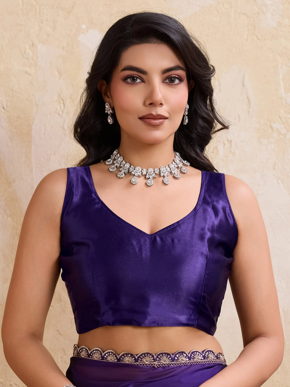 soft purple embroidered rangoli silk saree