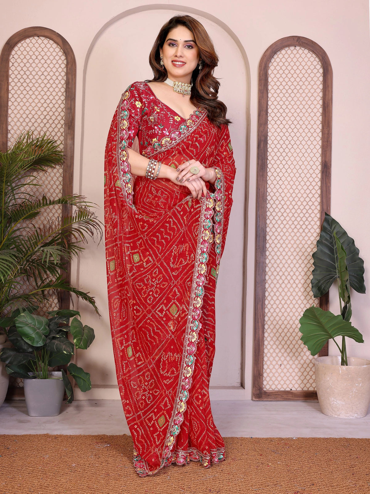 Red Georgette Saree