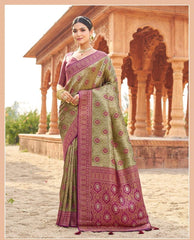 Light Beige Soft Banarasi Silk Saree
