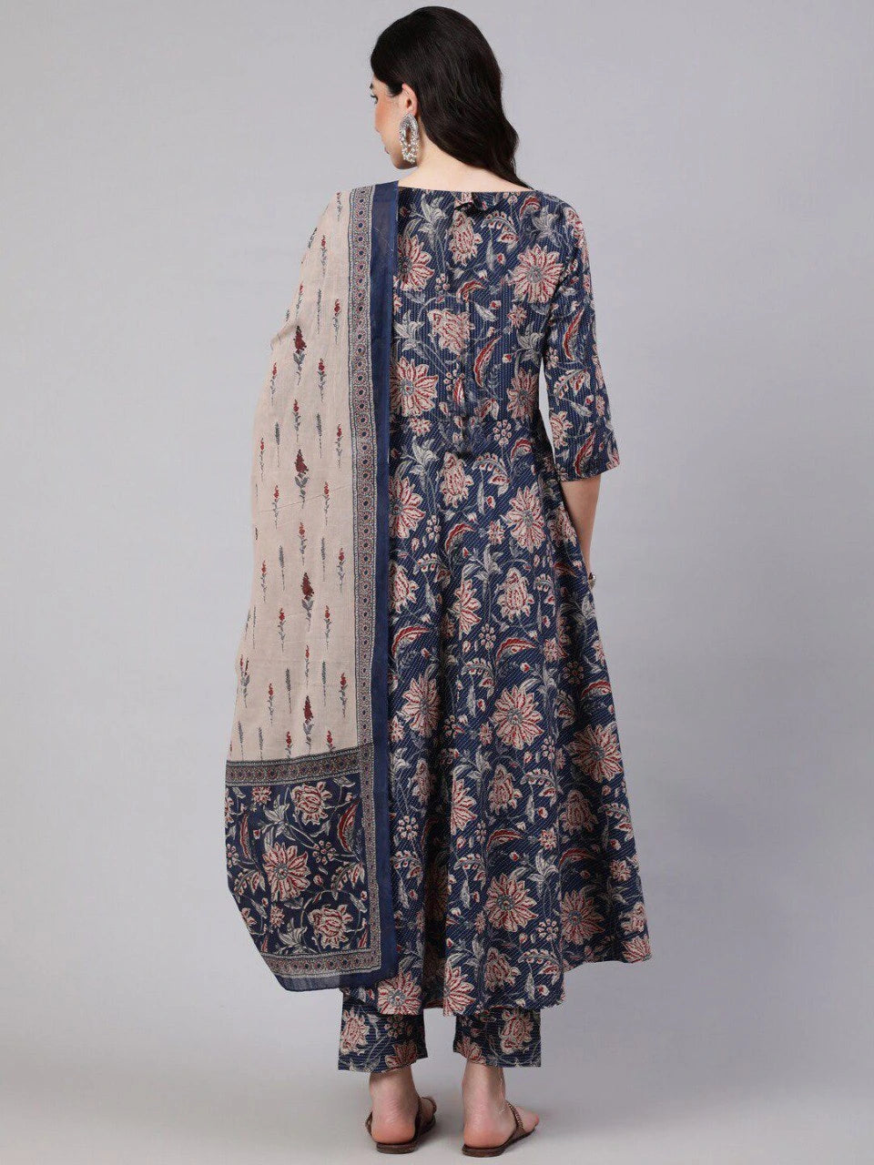 Black Digital Floral Printed Rayon Kurti