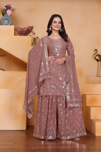 Rose Gold Faux Georgette Suit