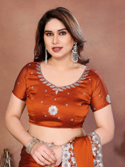 Orange Rangoli Silk Saree