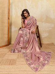 Pink Kanjiwaram Silk Saree