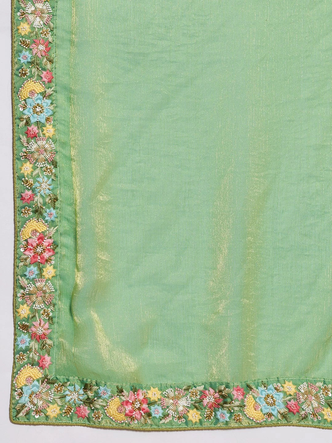 Light Pista Fendy Chiffon Saree
