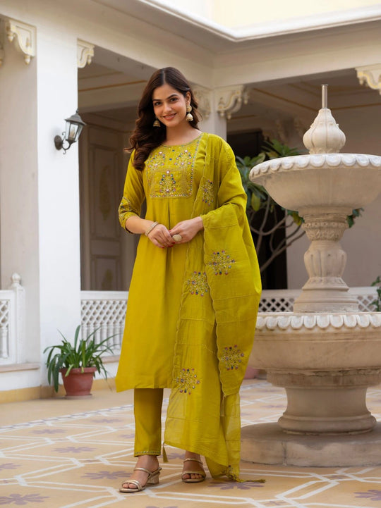 Golden Beige Viscose Silk Kurti
