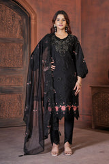 Black Viscose Roman Kurti