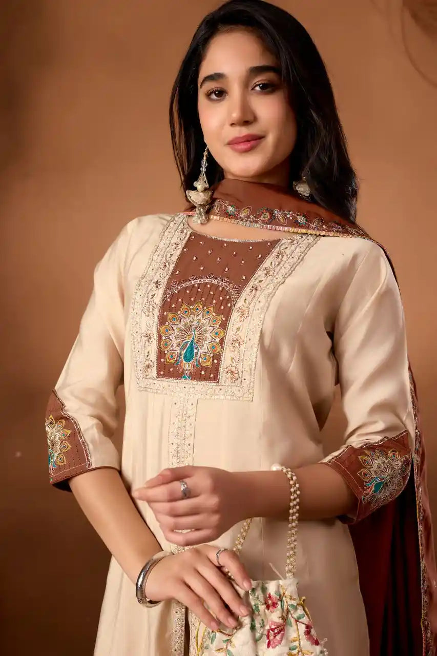 Roman Silk Anarkali Kurti Set