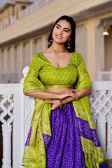 Soft Purple Silk Lehenga