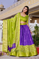 Soft Purple Silk Lehenga