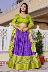 Soft Purple Silk Lehenga