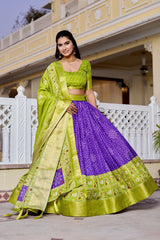 Soft Purple Silk Lehenga