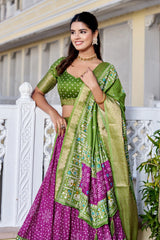 Deep Purple Silk Lehenga