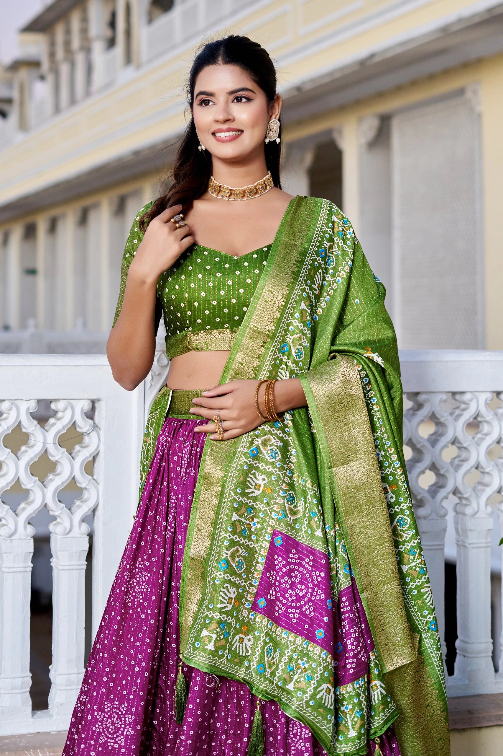 Deep Purple Silk Lehenga