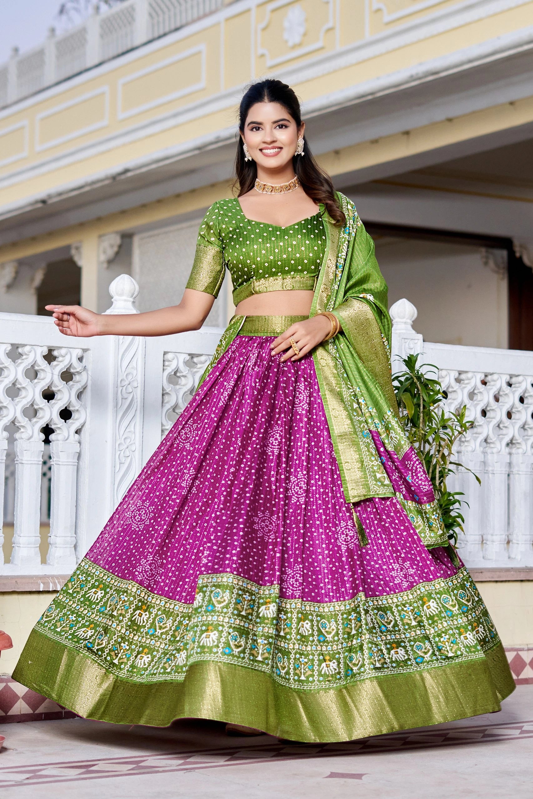 Deep Purple Silk Lehenga